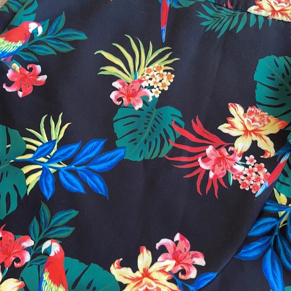 CONTEMPORAINE Tropical Print Wrap Midi Skirt Size 2 - Picture 2 of 10